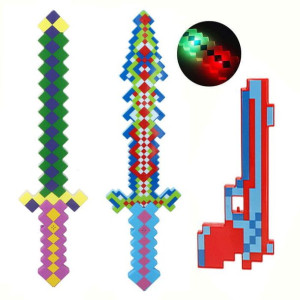 Zestaw Minecraft 2x Miecz + Pistolet 3szt
