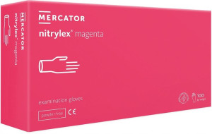 Rękawice nitrylowe nitrylex magenta roz.XS  karton 10 x 100 szt