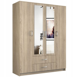 Szafa Roma Dąb Sonoma 160cm Lustro Szuflady Top