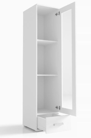 Witryna Regał Z Szufladą 50 cm Biały VK17 O-sofa