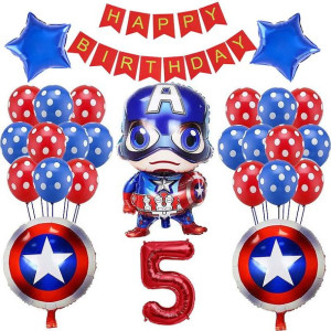 Zestaw Balonów Na 5 Urodziny Avengers 27szt