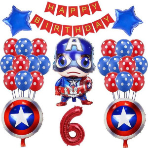 Zestaw Balonów Na 6 Urodziny Avengers 27szt