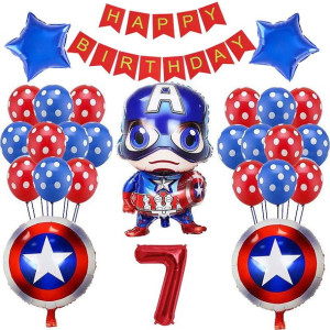 Zestaw Balonów Na 7 Urodziny Avengers 27szt