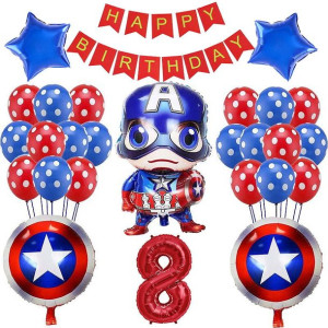 Zestaw Balonów Na 8 Urodziny Avengers 27szt