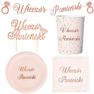 Zestaw Na Wieczór Panieński Gold Rose 24szt
