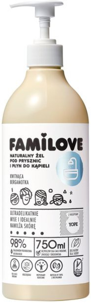 Żel pod prysznic i płyn do kąpieli Familove 750 ml naturalne rodzinne kosme