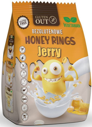 Płatki śniadaniowe z miodem Kółka Bezglutenowe 375 g - Jerry Honey Rings