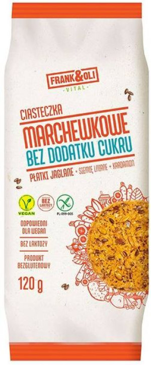 Ciastka marchewkowe Bez Cukru ciasteczka płatki jaglane + siemię i kardamon