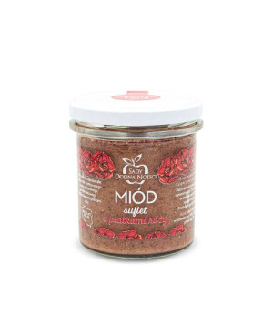 Miód suflet z płatkami róży 350g SADY DOLINA NOTECI
