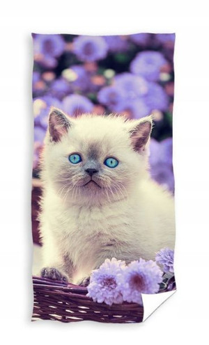 Ręcznik Bawełniany 70x140 Kot Kotki Cat Imie Haft
