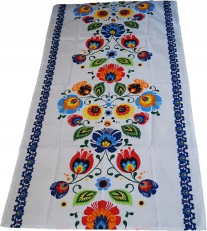 Bieżnik Obrus 65x200 Bawełniany Folk Łowicz Łowick