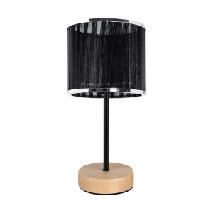 Mila Lampa Stołowa 1xe27 Max.25w Brzoza/czarny/czarny Pvc/czarny-chrom