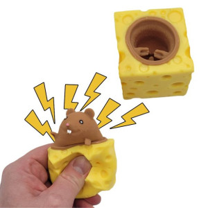 Myszka W Serku Gniotek Squishy Antystresowy Brąz