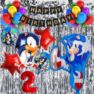 Zestaw Balonów Na 2 Urodziny 2 Latka Sonic 19szt
