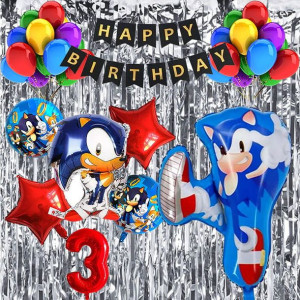 Zestaw Balonów Na 3 Urodziny 3 Latka Sonic