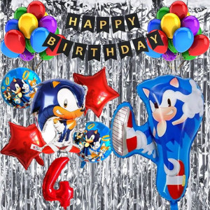 Zestaw Balonów Na 4 Urodziny 4 Latka Sonic