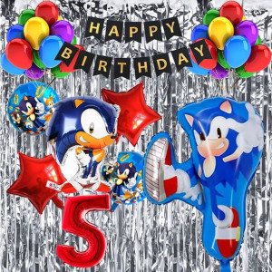Zestaw Balonów Na 5 Urodziny 5 Latek Sonic
