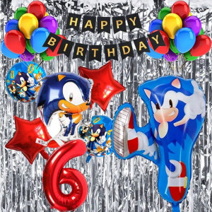 Zestaw Balonów Na 6 Urodziny 6 Latek Sonic