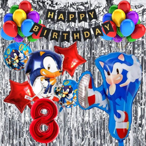 Zestaw Balonów Na 8 Urodziny 8 Latek Sonic