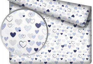 Prześcieradło Bawełniane 60x120 z Gumką Serca Love