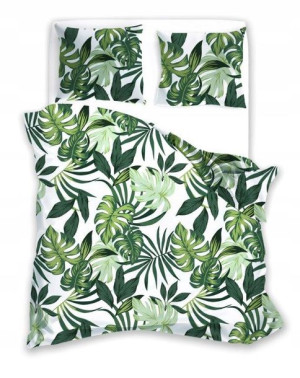 Pościel 160x200 Monstera Liście Palmy Bawełniana