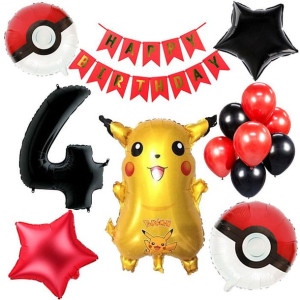Zestaw Balonów Na 4 Urodziny 4 Latka Pokemon
