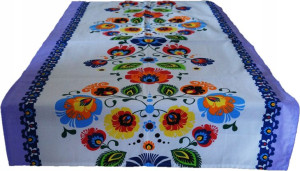 Bieżnik Obrus 65x160 Bawełniany Folk Łowicz Łowick