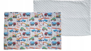 Poszewka na Poduszkę 40x60 Minky Koparki Traktor