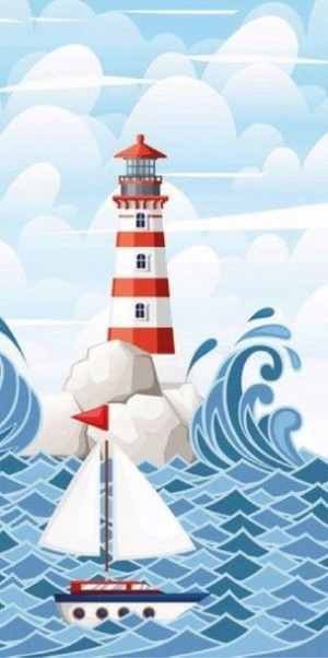 Ręcznik 70x140 Morze Statki Sea Haft Imie z Haftem