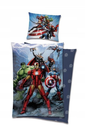 Pościel 140x200 Avengers Hulk Kapitan Ameryka Iron
