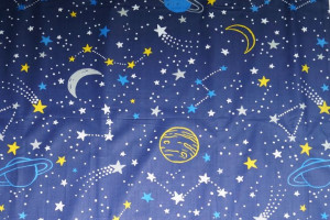 Tkanina Bawełniana Pościelowa Kosmos Planety Stars