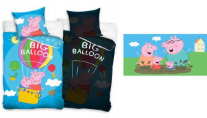 Pościel Świecąca 160x200 Ręcznik Świnka Peppa Pig
