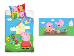 Pościel 140x200 Ręcznik 70x140 Świnka Peppa Pig