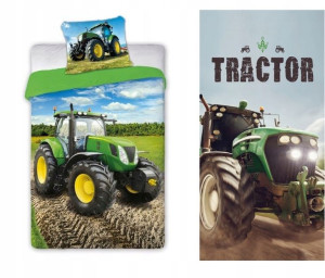 Pościel 140x200 Ręcznik 70x140 Traktor Ciagnik