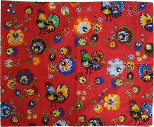 Bawełniana Poszewka 50x60 Folk Kaszubska Koguty