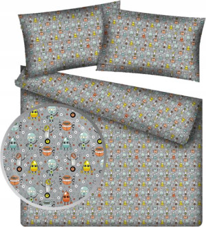 Pościel 160x200 Bawełniana Roboty z Robotami Robot