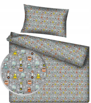 Pościel 140x200 Bawełna Roboty z Robotami Robot