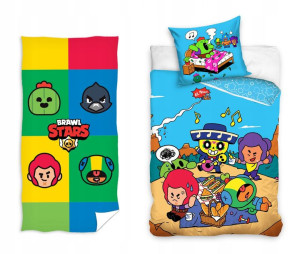 Pościel 140x200 Brawl Stars Ręcznik 70x140 Zestaw