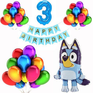 Zestaw Balonów Na 3 Urodziny Bluey 28szt