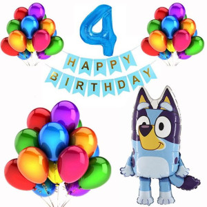Zestaw Balonów Na 4 Urodziny Bluey 28szt