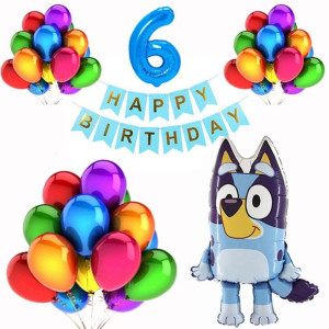 Zestaw Balonów Na 6 Urodziny Bluey 28szt