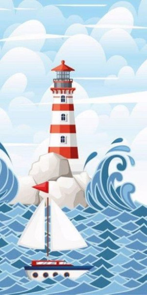 Ręcznik Plażowy 70x140 Morze Statek Żaglówka Woda