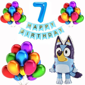 Zestaw Balonów Na 7 Urodziny Bluey 28szt