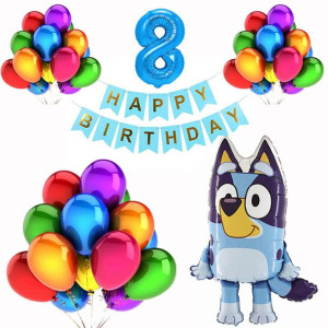 Zestaw Balonów Na 8 Urodziny Bluey 28szt