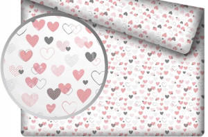 Prześcieradło Bawełniane 80x160 z Gumką Serca Love
