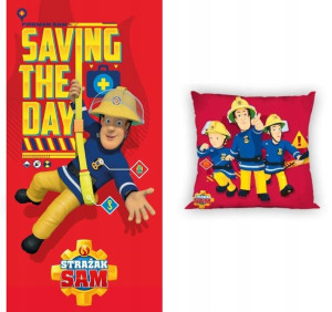 Ręcznik + Poduszka Jaś Strażak Sam Fireman Zestaw