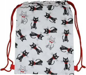 Worek na Plecy Buty Dziecięcy Bawełna Kot Koty Cat