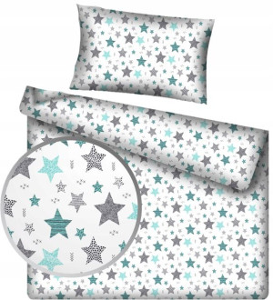 Pościel 100x160 Bawełniana Gwiazdki Gwiazdy Stars