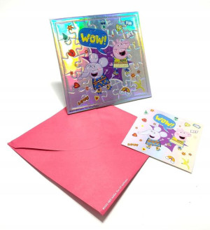 Kartka urodzinowa puzzle Świnka Peppa