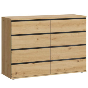 Komoda Szafka Seville 8 Szuflad 121cm Duża Dąb Artisan Mafmeble
